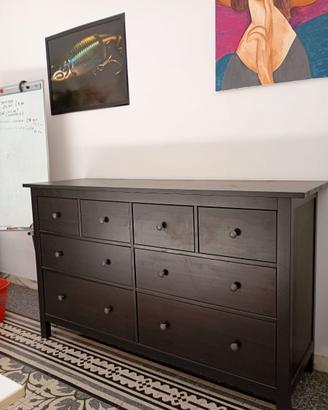 Cassettiera IKEA Hemnes 8 cassetti marrone-nero