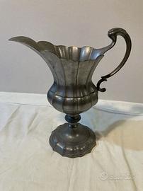 Vaso neobarocco in peltro vintage degli anni '50