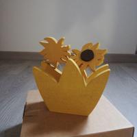 porta tovaglioli girasoli in legno