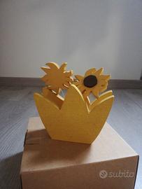 porta tovaglioli girasoli in legno