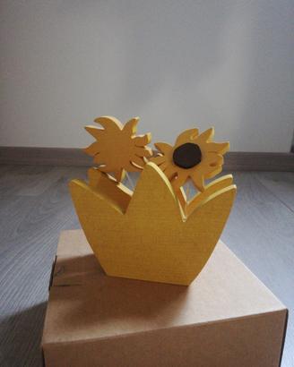 porta tovaglioli girasoli in legno