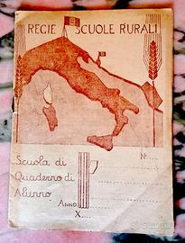 QUADERNO REGIE SCUOLE RURALI (COPERTINA) ANNI '30