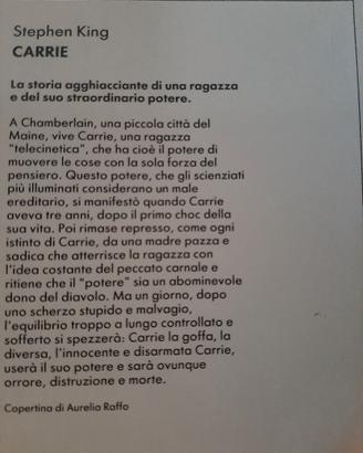Libro di Stephen King "Carrie"