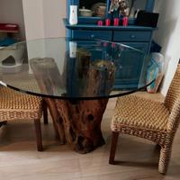 Tavolo in cristallo con 6 sedie