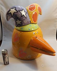 Biscottiera Uccello Scatola Vintage Ceramica Vaso