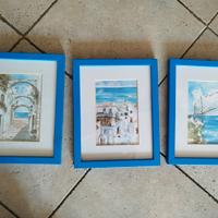 3 acquarelli che rappresenta la Puglia 