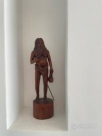STATUETTA IN LEGNO INTEGLIATA A MANO - pezzo unico