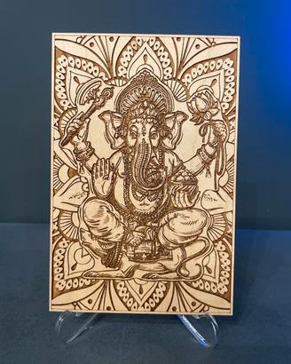 Quadretto inciso a laser: Ganesh
