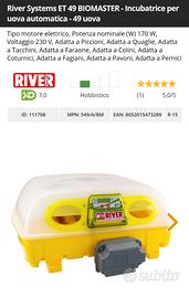 Incubatrice river system real 49 ET in biomaster