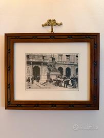 Lotto 3 quadri vintage “Torino Antica”-25x26 cm
