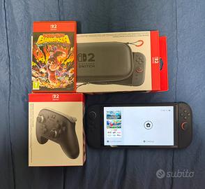 Switch 2 + controller pro + dk + scheda memoria