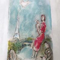 CHAGALL: Maternité rouge - Le bouquet rose