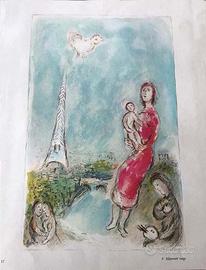 CHAGALL: Maternité rouge - Le bouquet rose