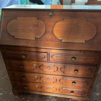 Scrivania secretaire in legno massello vintage