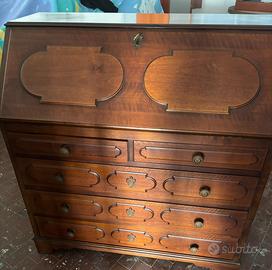 Scrivania secretaire in legno massello vintage