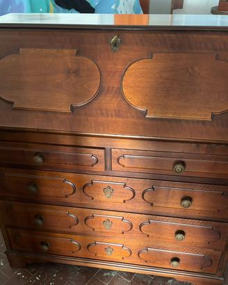 Scrivania secretaire in legno massello vintage