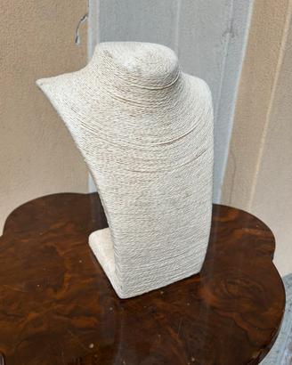 Espositore busto collane corda intrecciata