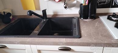 TOP CUCINA LUNGO 300 CM CON LAVELLO E MISCELATORE