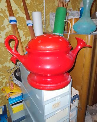 Scaldavivande per teiera in ceramica rossa L.32 cm