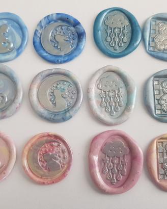 sigilli in ceralacca autoadesivi per nascita 