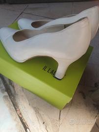 scarpe da cerimonia con plateau avorio n 39