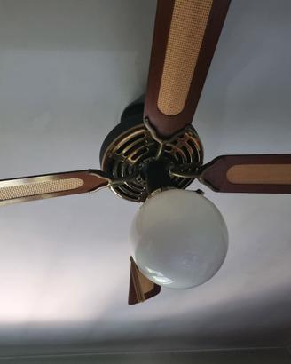 Ventilatore/Lampadario da soffitto - pale in legno