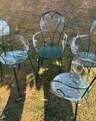 4 Sedie da giardino in ferro - stile elegante