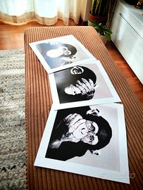 3 stampe 20×20 cm - Le tre scimmiette. 