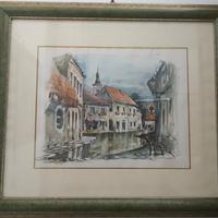 Quadro città dell'arte vintage/antico
