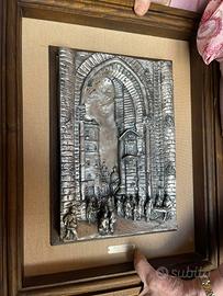 Bassorilievo argento raffigurante Genova