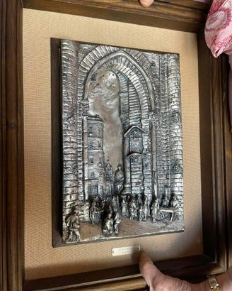 Bassorilievo argento raffigurante Genova