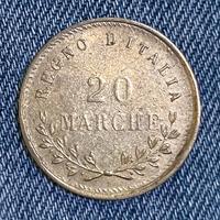 Italia regno 1892 Rarissimo 20 Marche senza data