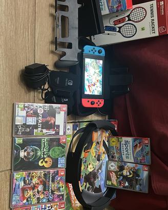 Nintendo Switch V1 + 6 giochi + kit completo
