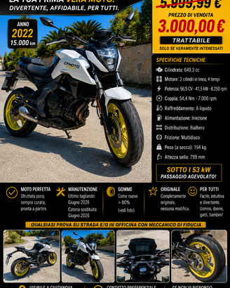 CFMOTO 650NK 2022 15.000km UNICOPROPRIETARIO!
