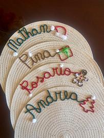 Tovagliette colazione natalizie con nome