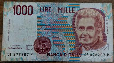 1000 lire Maria Montessori 