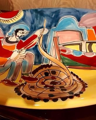 Piatto Ovale di Ceramica Artistica "La Musa" 
