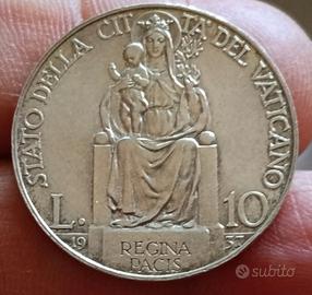 argento Vaticano,10 lire 1937
