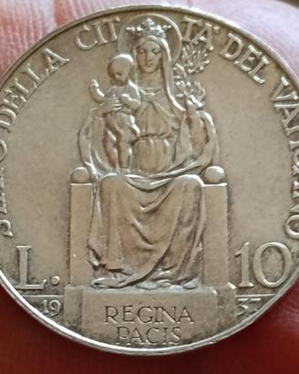 argento Vaticano,10 lire 1937