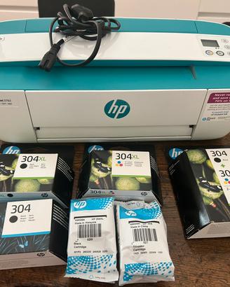 Stampante hp 3762 con 8 cartucce nuove originali