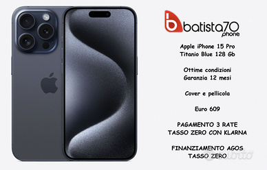 Apple iPhone 15 Pro Titanio Blue 128 Gb