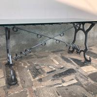 Tavolo/scrivania in cristallo e ferro