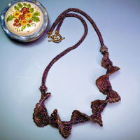 COLLANA ARTIGIANALE IN MICROPERLE DI VETRO