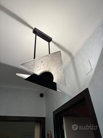 Lampadario moderno geometrico in vetro satinato