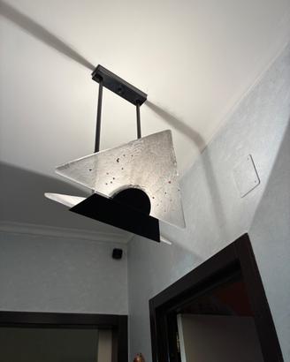 Lampadario moderno geometrico in vetro satinato
