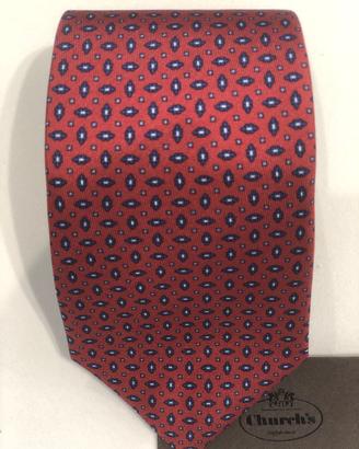 Church cravatta in seta stampata micro disegno