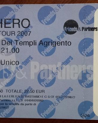 Biglietto concerto Zucchero Fly Tour 2007 raro