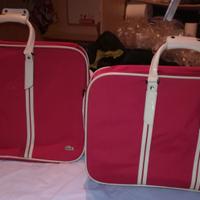 2 Valigie Lacoste Vintage Rosse anni 2000