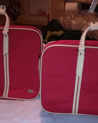 2 Valigie Lacoste Vintage Rosse anni 2000