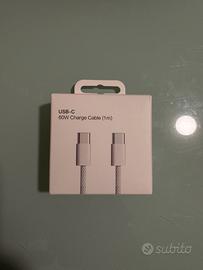 Cavo usb-c usb-c 60w 1 mt nylon ricarica rapida